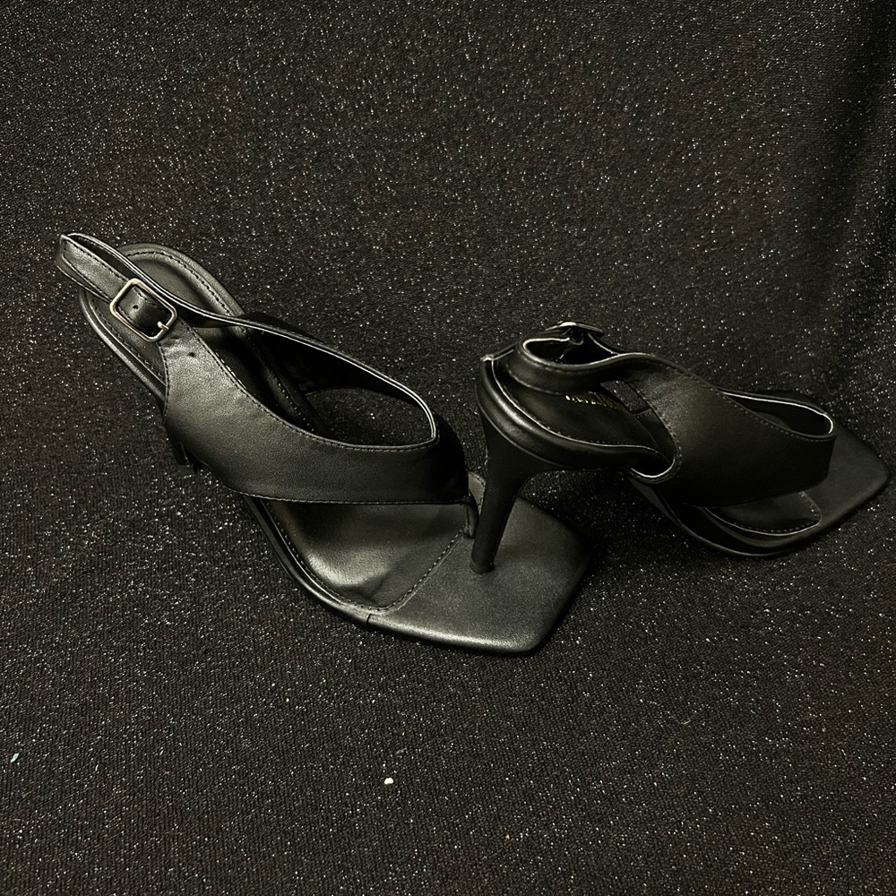 Black open heels size 6.5